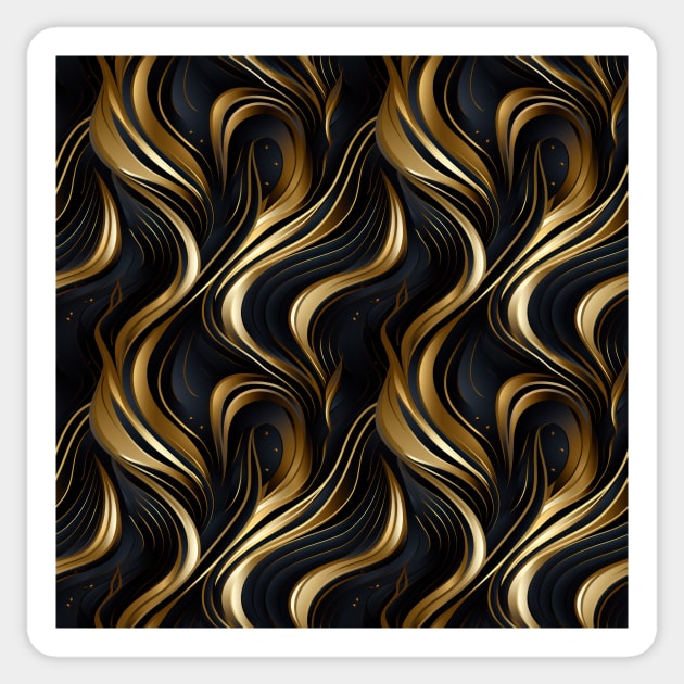 Golden Lattice: Luxurious Linearity in Gold Sticker by star trek fanart and more